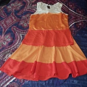 Cute Two Tone Skirt Set (Top&Skirt)